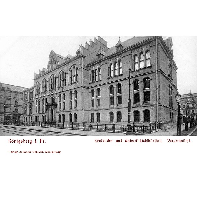 schwarz-weiß Foto der alten Universitätsbibliothek in Königsberg